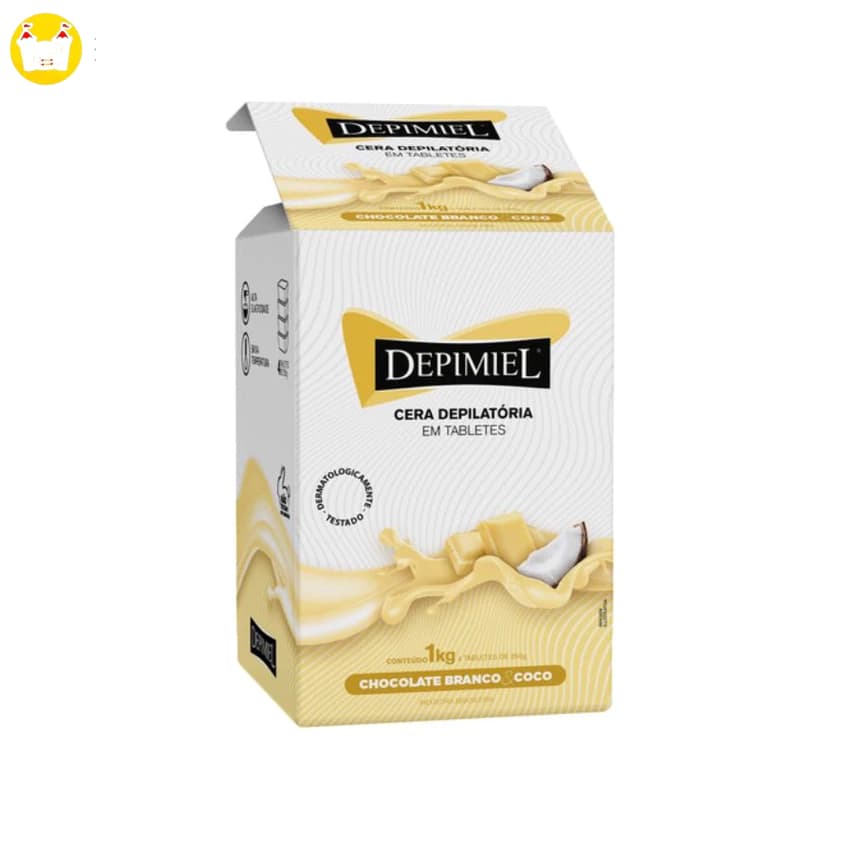 Cera Depilatória em Tabletes Chocolate Branco e Coco 1kg - Depimiel