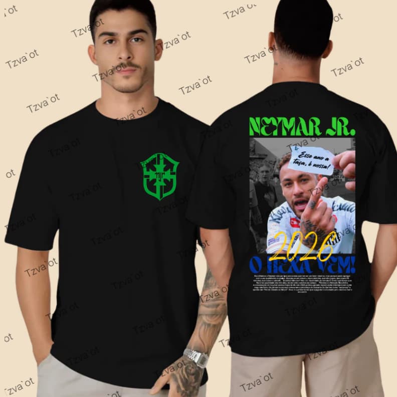 Camiseta Masculina Camiseta Unissex Neymar Brasil 100% Algodão Premium Streetwear Old Street Verão