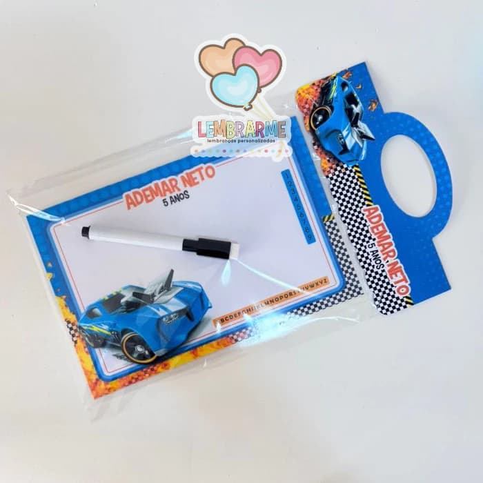 10 Lousa Mágica Hot wheels 3 em 1 Lembrancinha Personalizada - Fazemos todos os temas