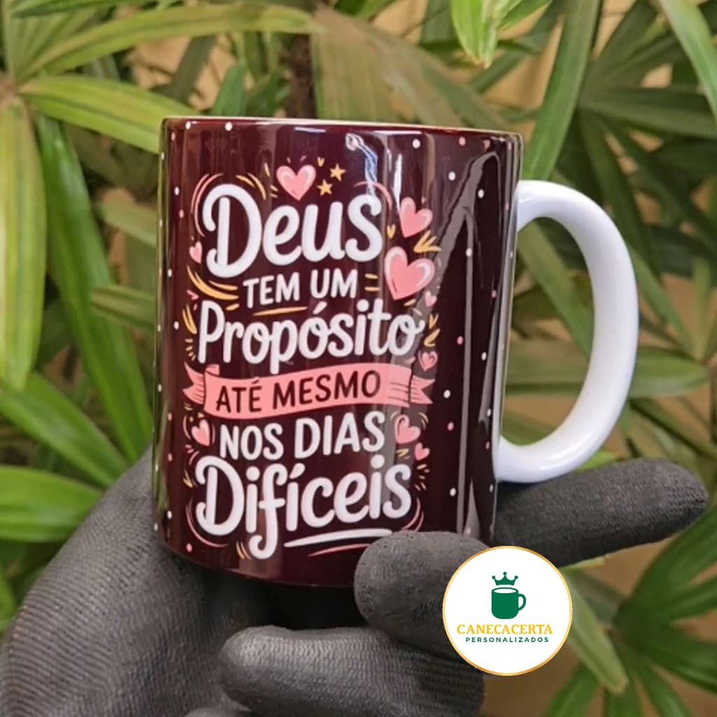 Caneca Evangélica Cristã Frases de Fé Cerâmica Premium 325ml Presente Religioso Gospel