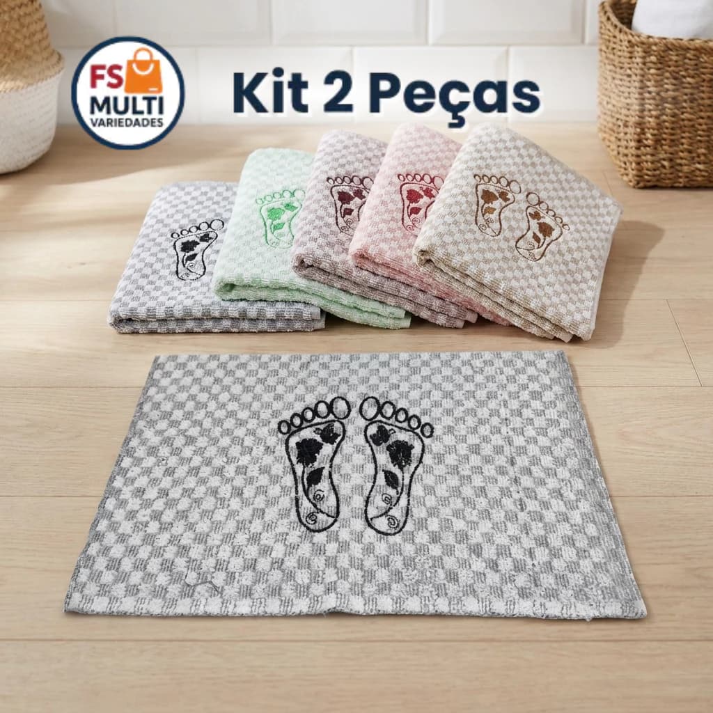 Kit 2 Toalha de Piso Pezinho Chão Tapete