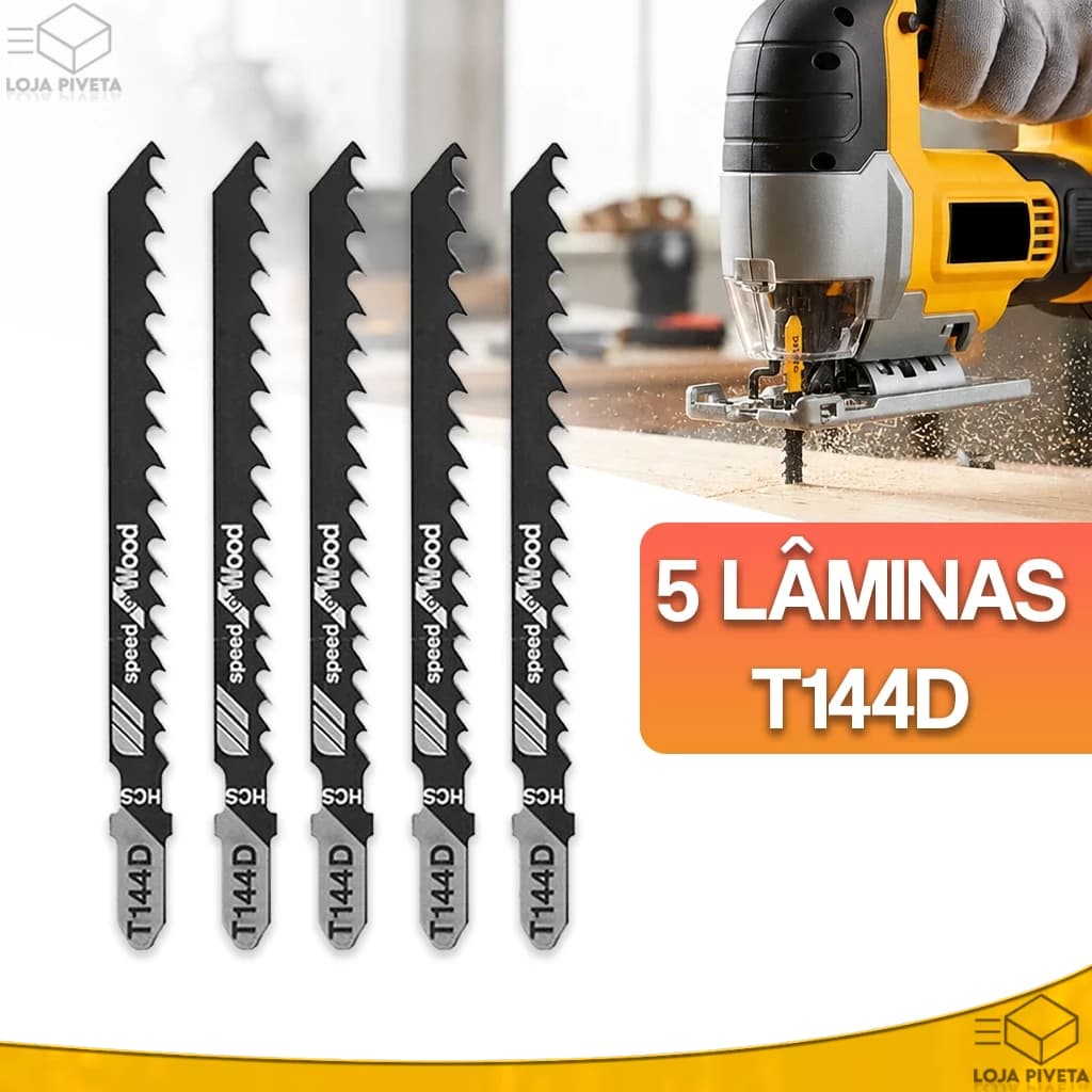 Kit 5 Lâminas De Serra Tico-Tico T144D Universal Adaptador T Para Madeira e Plástico