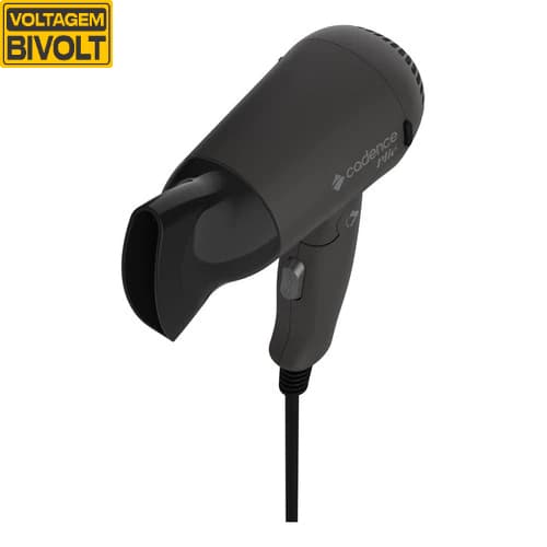 Secador De Cabelos Cadence Plie Sec190 - Bivolt Viagem Preto 127/220v