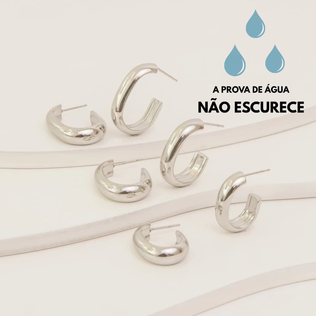 Brinco Argola Oval 6mm Aço Inoxidavel Joia Argolinha Minimalista Moda Casual Tendencia Luxo