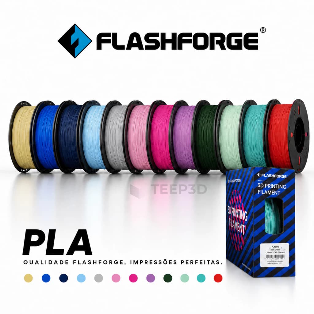 Filamento PLA Flashforge 1Kg/3Kg 1.75mm Alta Qualidade Diversas Cores Impressora 3D