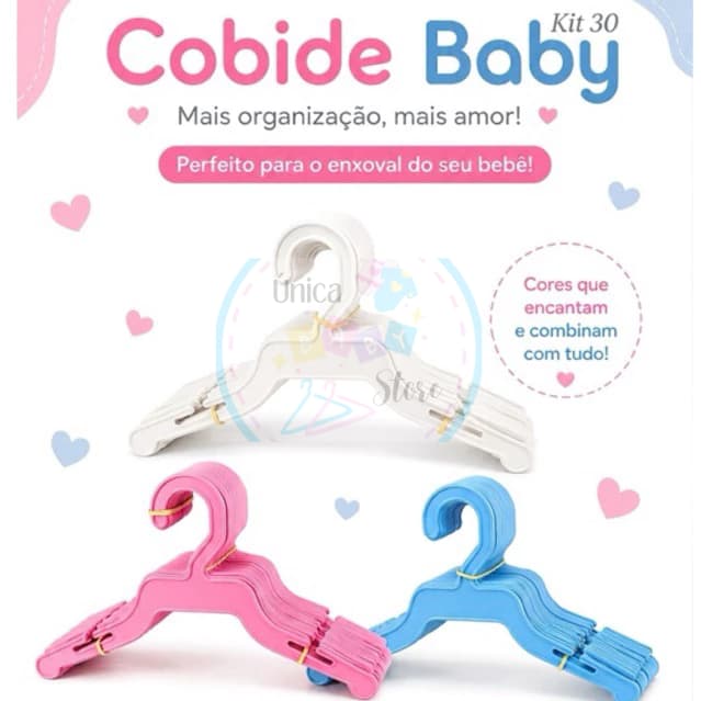 30 Cabide Infantil Baby Resistente