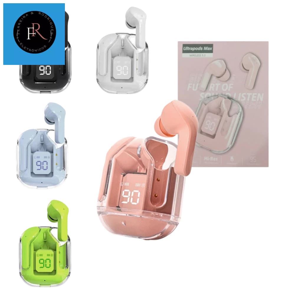 Fone De Ouvido Sem Fio Transparente Ultrapods Max Air30 Bluetooth