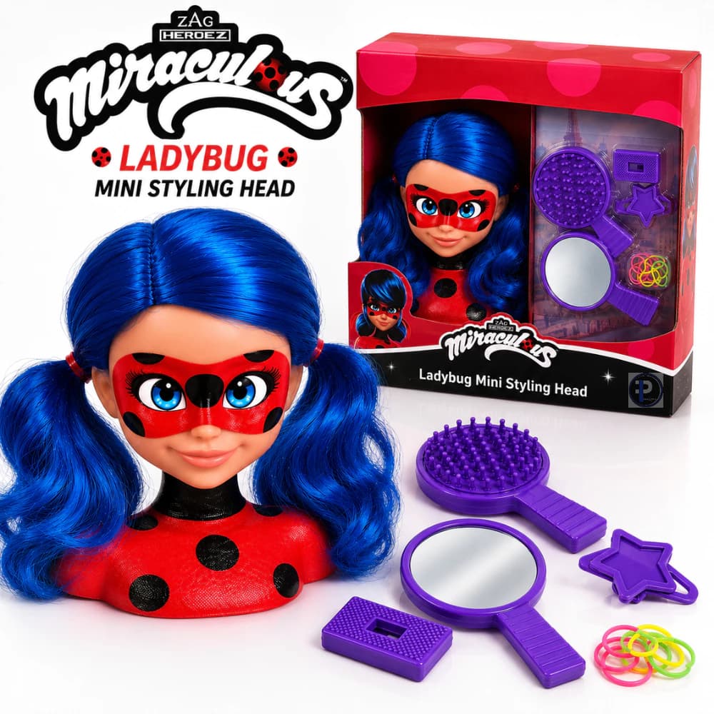 Boneca Ladybug Mini Busto Para Pentear Styling Head Com Acessórios Miraculous 13cm