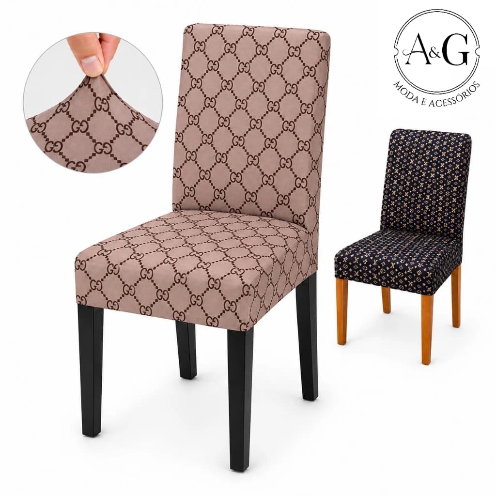Kit Capa de Cadeira Jantar Tecido Luxo 2 4 6 Un Elástica Protetora Elegante Moderno Luxuoso