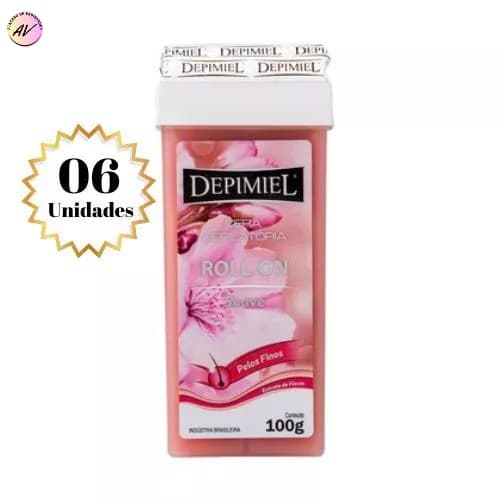 Kit c/ 6 Cera Depilatória Roll-On Suave 100g - Depimiel