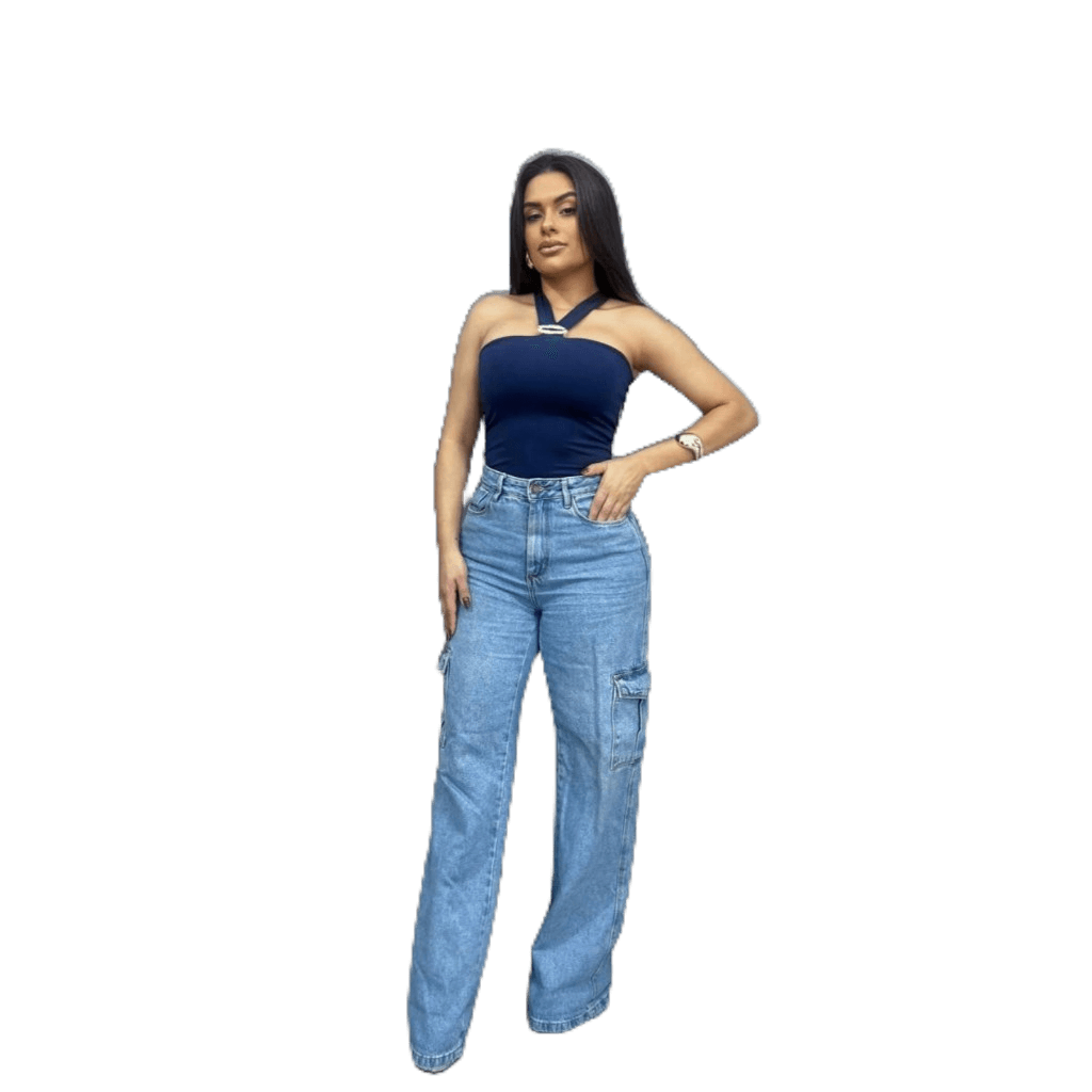 Body Feminino Trançado no Pescoço em X com Argola | Elegante Sensual Festa Moda Gringa | Amply