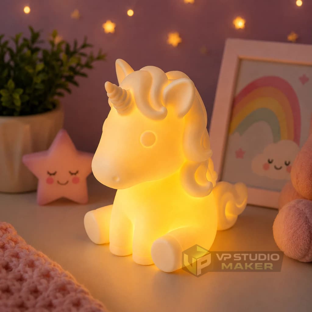 Luminária Unicórnio LED Decoração Quarto Infantil Presente