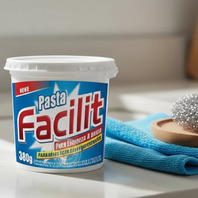Pasta Limpeza a Seco Facilit 380g Cozinha Escritório Geladeiras Borracha Tenis