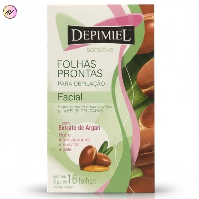 Folhas Depilatórias Facial Sensitive com Extra de Argan C/16 Un. - Depimiel