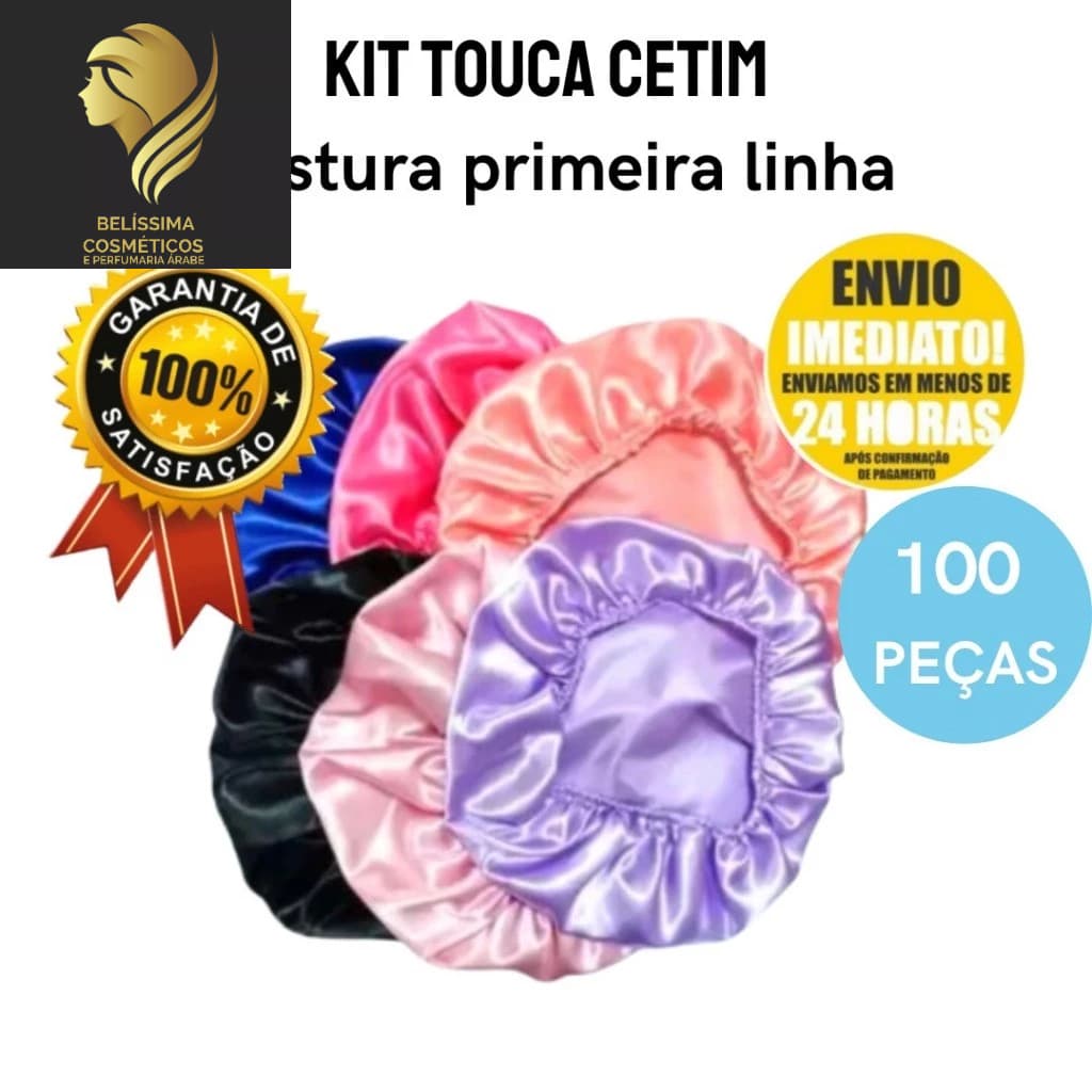Toucas Simples de Cetim Anti Frizz ideal para Brindes ou Revenda Kit com 150 Unidades