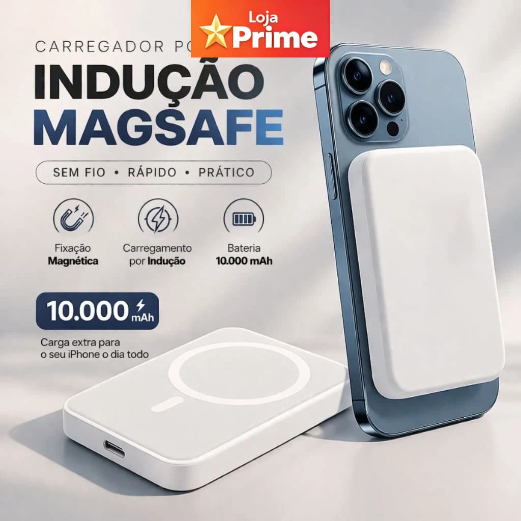 10000MaH/5000mAhCarregador Portátil Indução para iPhone/Android Magsafe Sem fio Bateria Carga