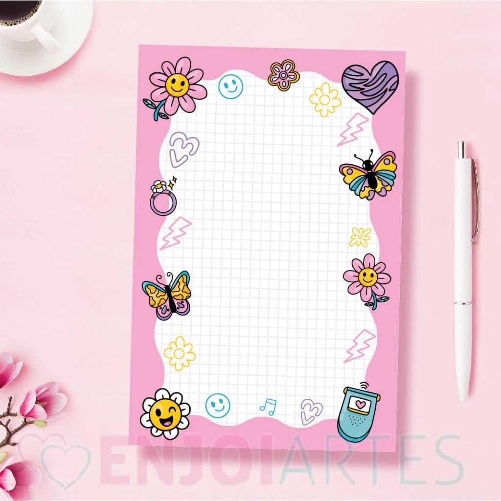 Bloco de Notas Destacável A6 fofo Kawaii