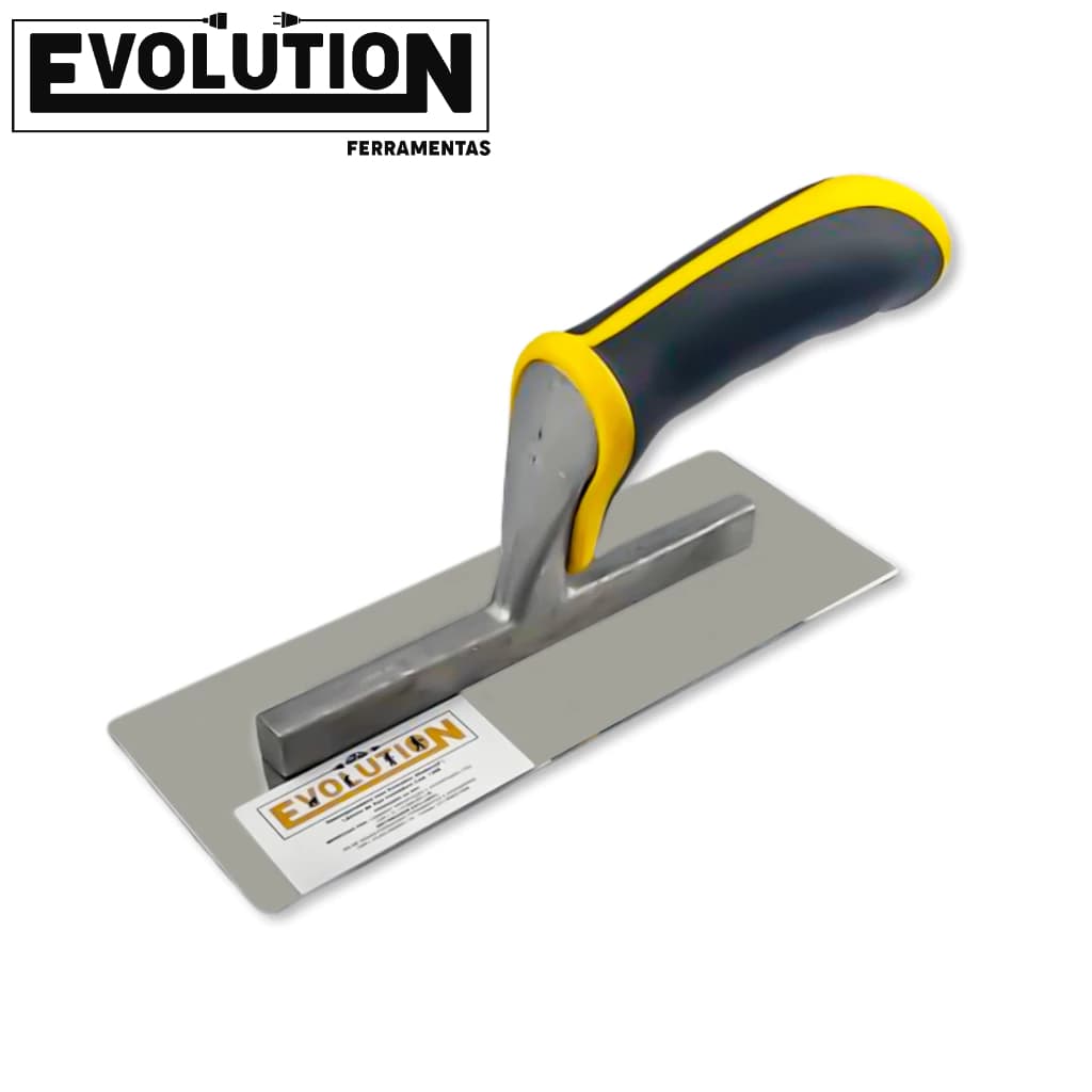Desempenadeira Rígida Evolution Inox 200x80mm Massa Corrida Revestimento Cabo Ergonômico