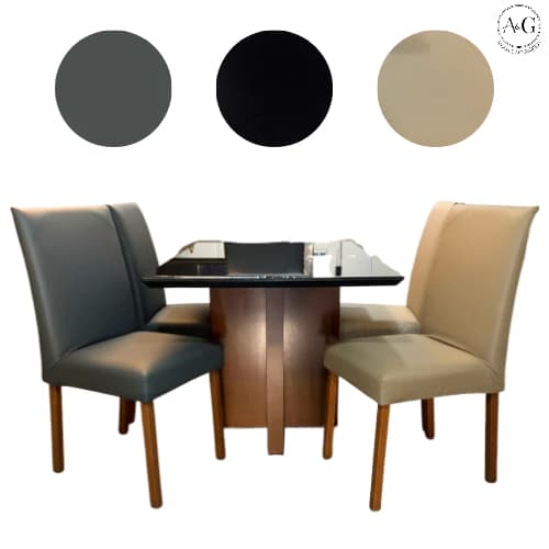 Capa para Cadeiras de Jantar Couro Premium Impermeável  Várias Cores 2 4 6 ou 8 Lugares Universal