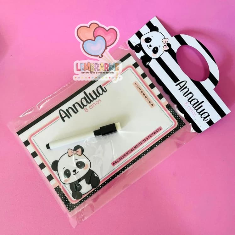 10 Lousa Mágica Panda 3 em 1 Lembrancinha Personalizada - Fazemos todos os temas