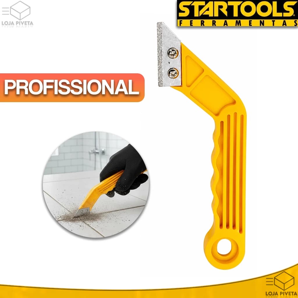 Raspador de Rejunte Startools Profissional Lâmina Dupla de Aço Espátula Removedor Silicone Argamassa