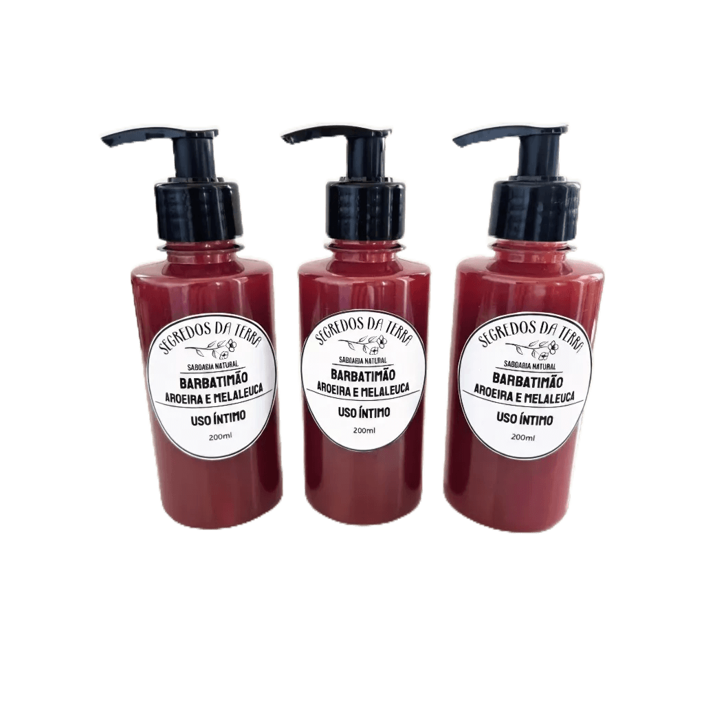 Kit 3 Sabonetes  Líquidos de Barbatimão c/ Melaleuca e Aroeira, Íntimo