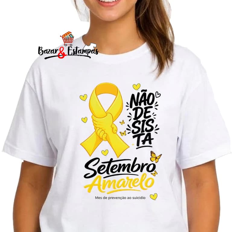 1 Camiseta Setembro Amarelo Campanha Você não esta só Unissex
