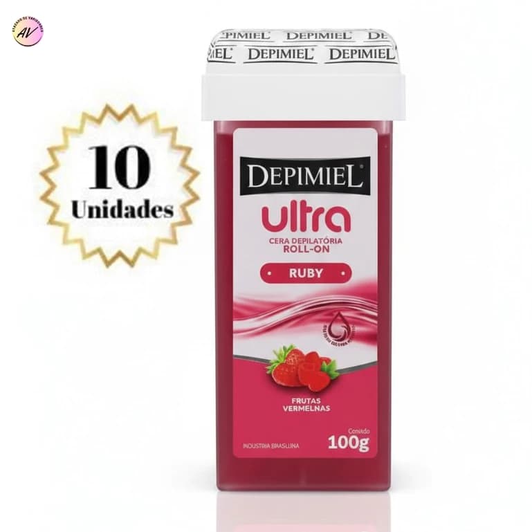Kit com 10 Ceras Depilatórias Roll-On Ultra Ruby 100g - Depimiel