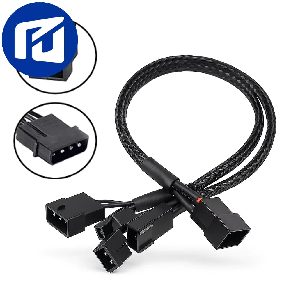 Cabo Adaptador Para Fan Cooler C/ 4 Saídas De 4 Pinos