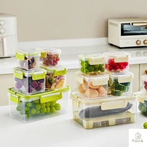 Kit Conjunto 5 Potes Hermeticos Plástico Organizadores Casa Cozinha Cesta Sortida