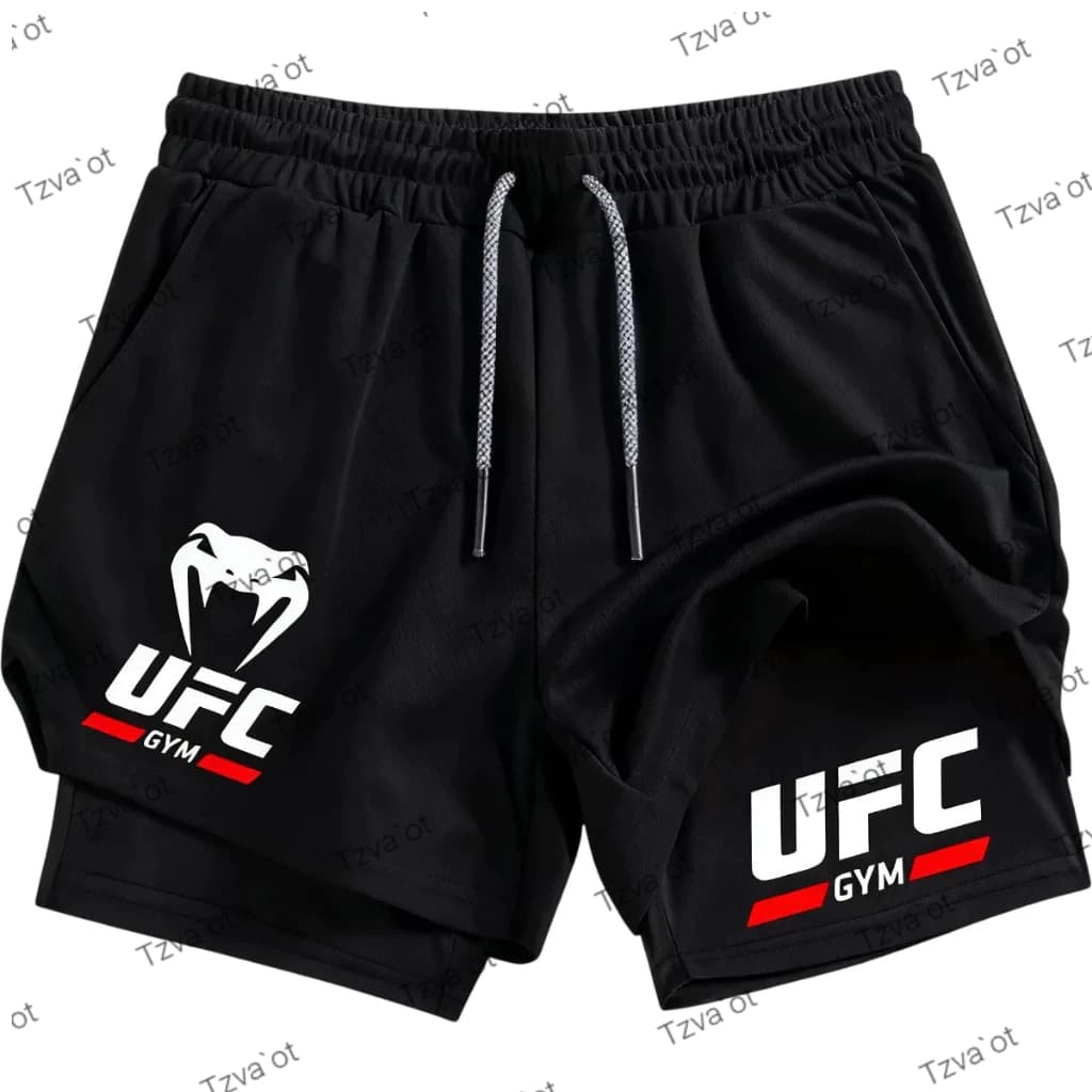 Short 2 em 1 Compressao Academia Ufc Snake Fight Muay Thai Anime Gym Bodybuilder