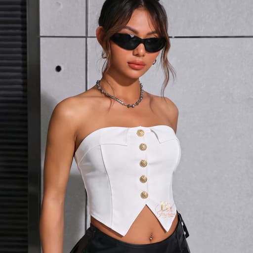 Top colete feminino tomara que caia  lançamento novo elegante verão 2025 estilo blusa  cropped corset