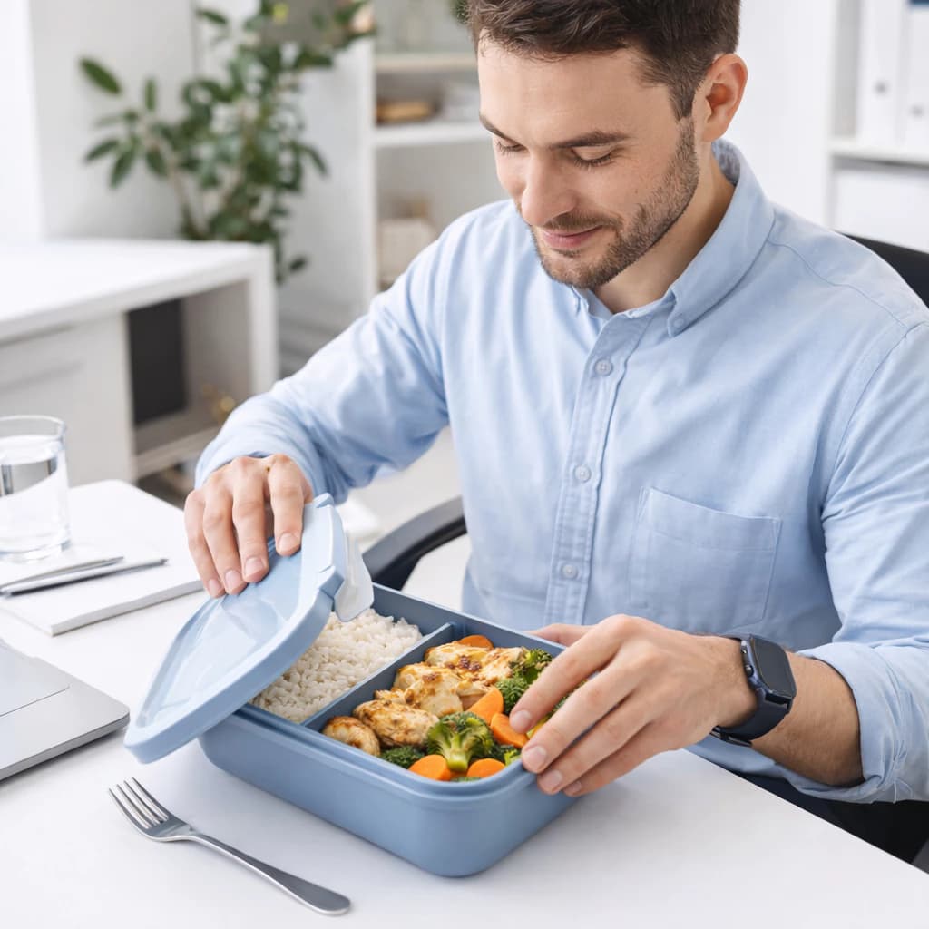 marmita hermética, marmita com divisória, marmita retangular, marmita micro-ondas
