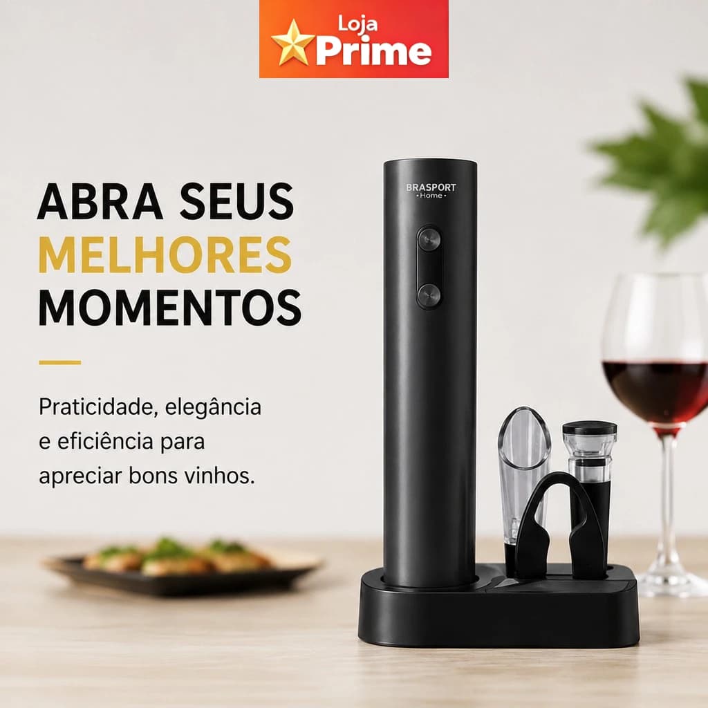 Kit Abridor de Vinho Elétrico Automático com Base de Armazenamento,Abridor de Vinho Elétrico com Suporte - Automático
