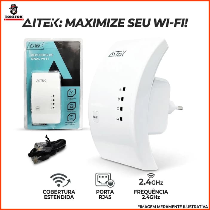 Repetidor Amplificador de Sinal Wi-Fi ARW 4001 2.4GHz 150Mbps com Porta RJ45 Bivolt
