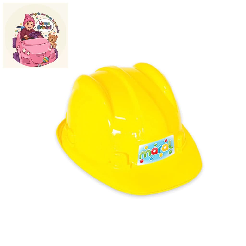 Capacete De segurança Brinquedo Infantil Amarelo Regulável Maral aprenda brincando o que é segurança