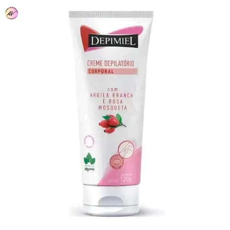 Creme Depilatório Corporal Argila Branca e Rosa Mosqueta 120g - Depimiel