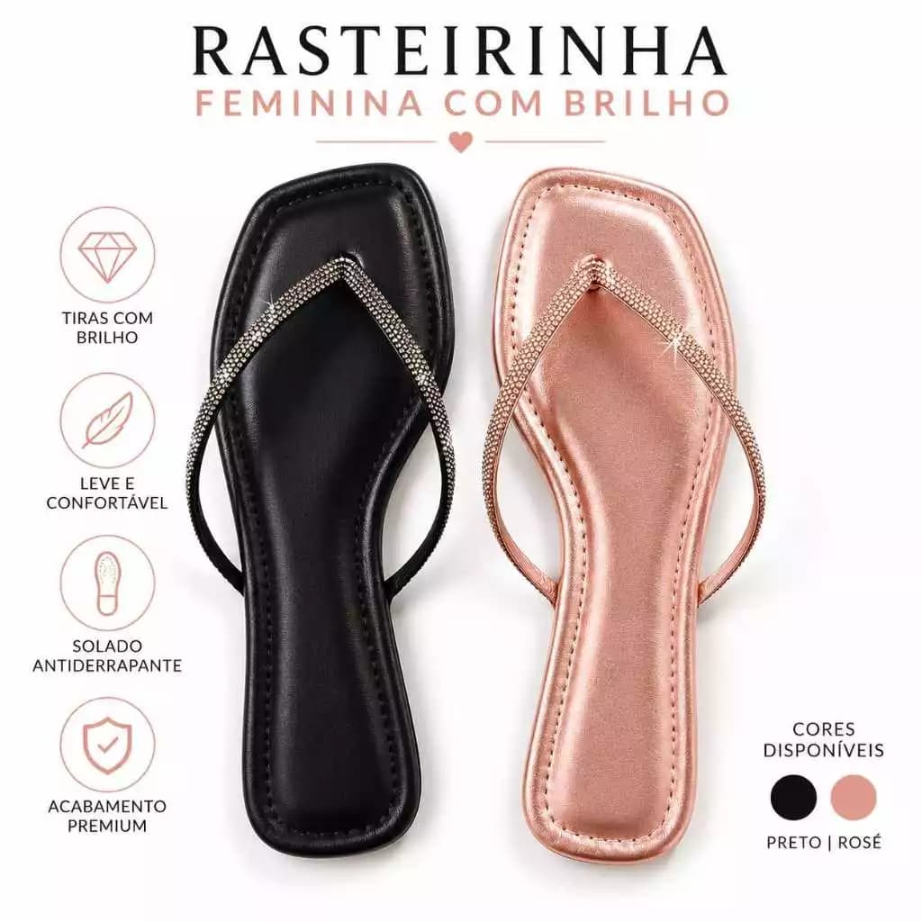 sandália feminina rasteirinha confortável chinelo feminino com strass rasteirinha social