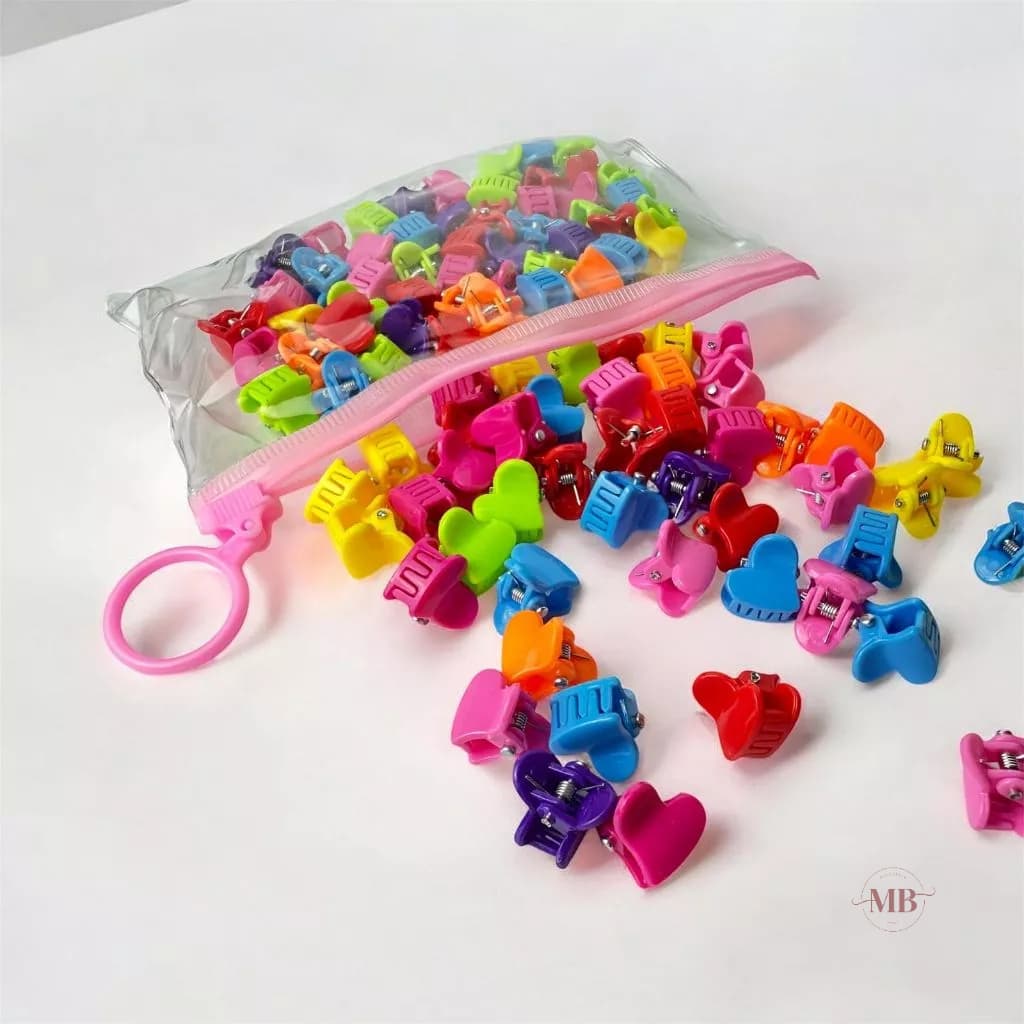 Kit 50 Mini Presilha Piranha Garra de Cabelo Infantil em Cores Vibrante Acessório Fofo Para Cabelo