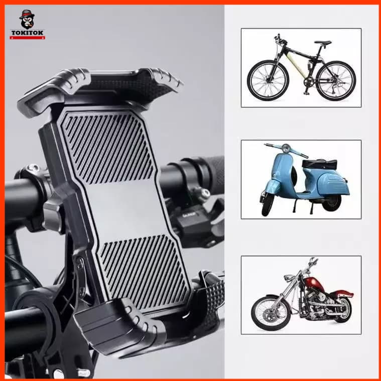 Suporte de Celular Moto Bike 360° com Trava Segurança  Suporte Guidão Universal Antivibração para Bicicleta Elétrica MTB