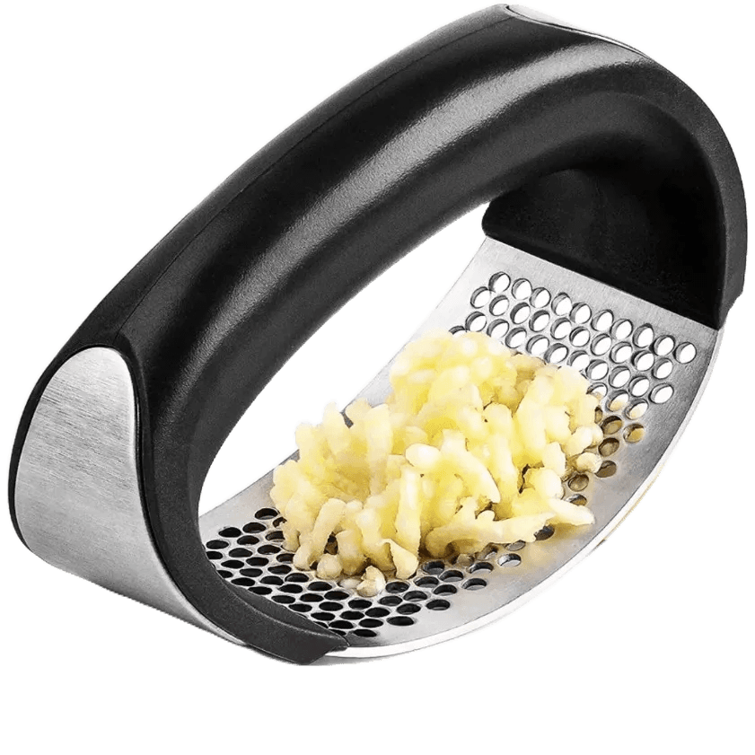 Espremedor Amassador e Triturador de Alho Inox Manual Fácil e Prático ABS Cor - Preto