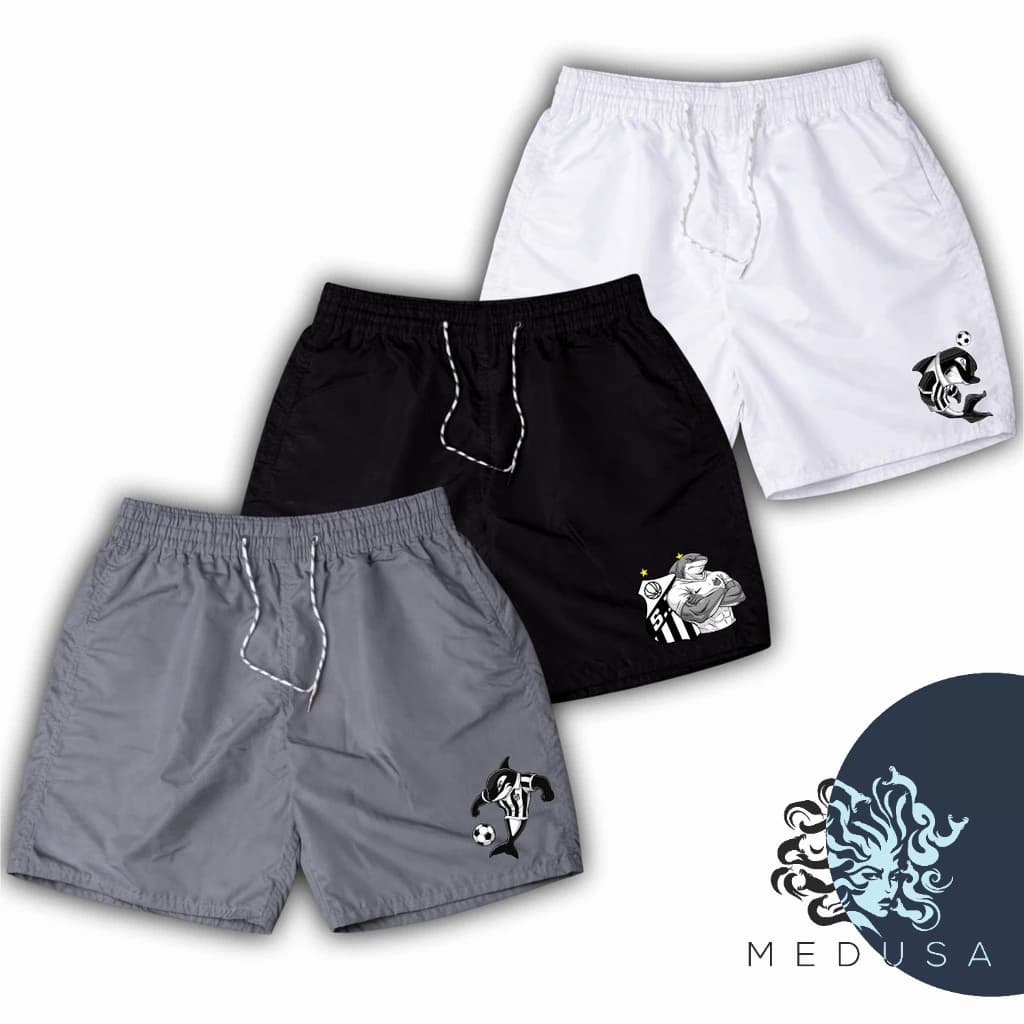Kit 3 Short Bermudas Mauricinho Masculino shorts S4NTOS  Treino Academia Corrida Esporte Bermuda