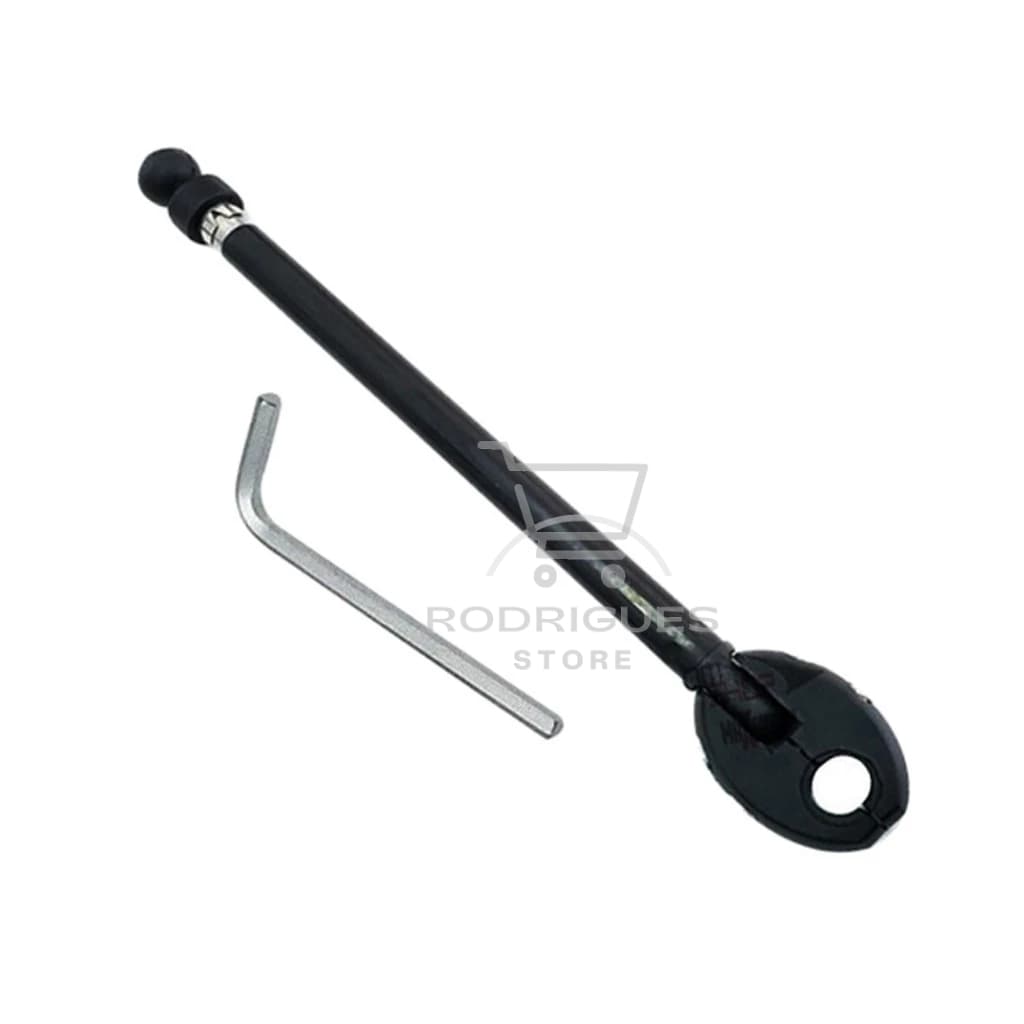 Antena Moto Corta Pipa 7 Estagios Preto Com Braçadeira Retrovisor