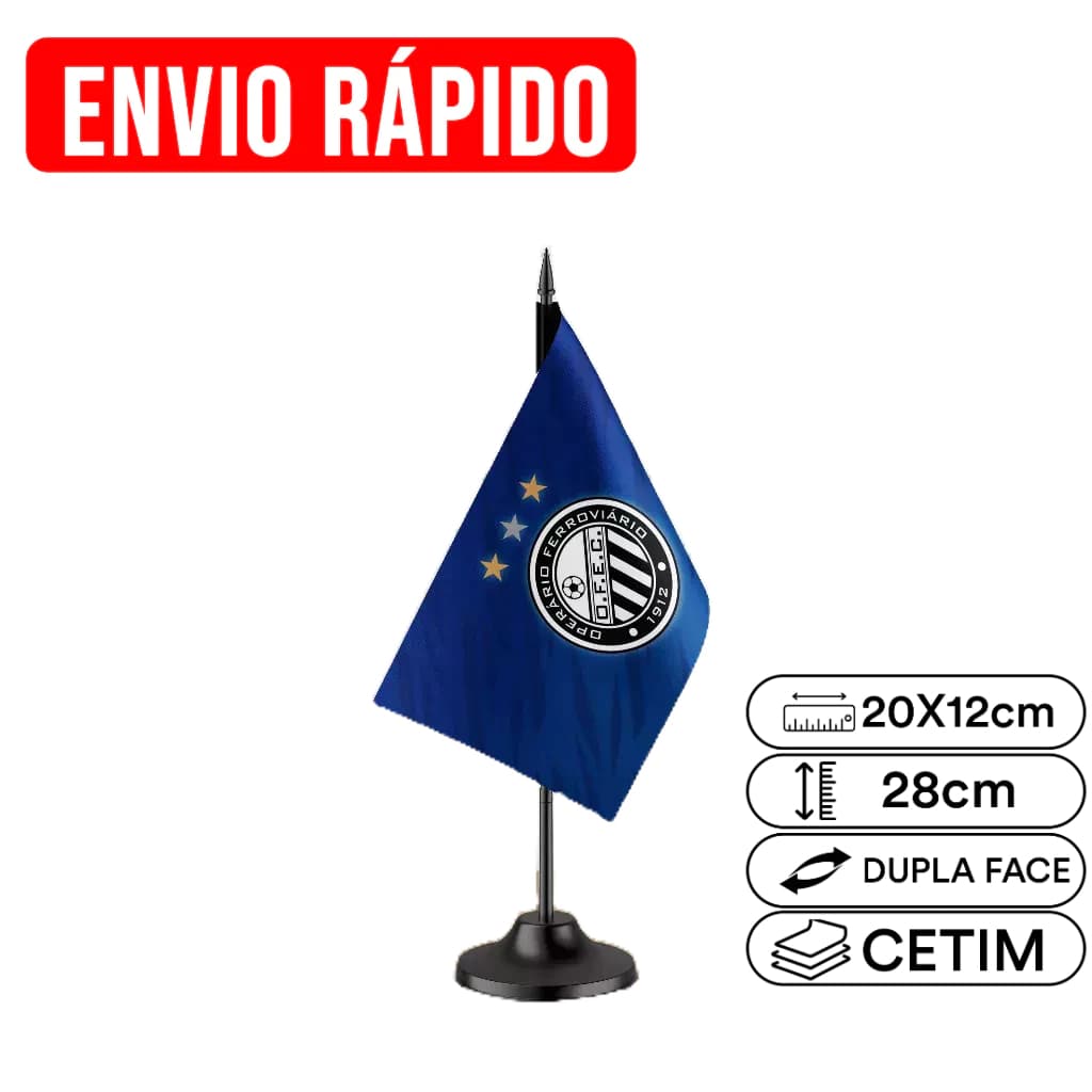Mini Bandeirinha de Mesa Operario 20x12cm | Personalizada | Haste 28cm | Estampa em Sublimação