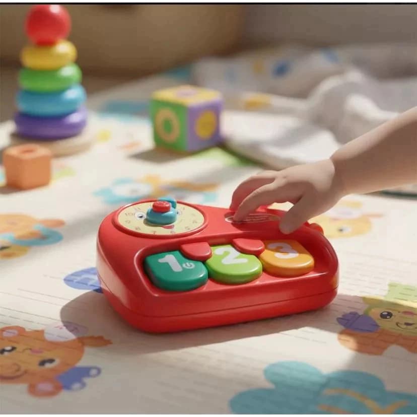 PIANO COM RELÓGIO - Brinquedo Musical para bebês + 6 meses - INCLUSA DUAS PILHAS