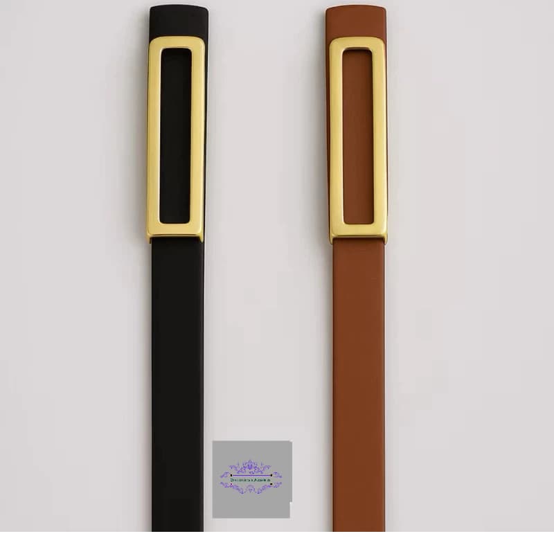 Cintos Feminino de Couro Fino Fivela Elegante Feminino