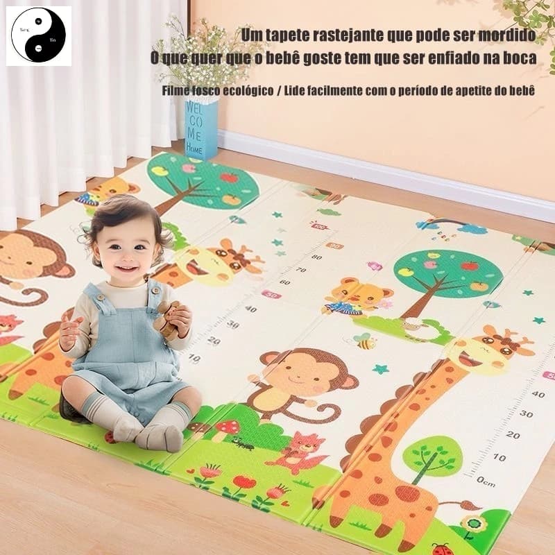 Tapete Tatame Infantil Dupla Face 150x200cm x6mm | Tapete Bebê Emborrachado Antiderrapante