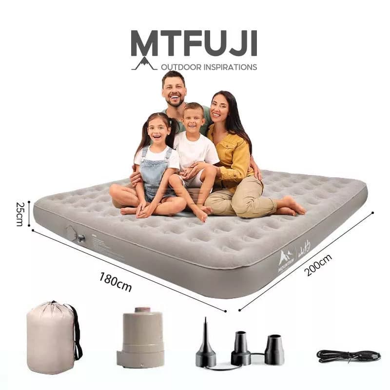 Mt.Fuji Colchão de Ar Extra Grande com Inflação Automática - Cama para Tenda de Camping para 3 Pessoas