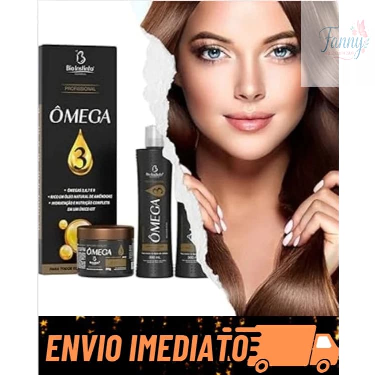 Kit c/ Shampo e condicionador creme de Pentear e creme de hidratação intensa Omega 3 Bio Instito