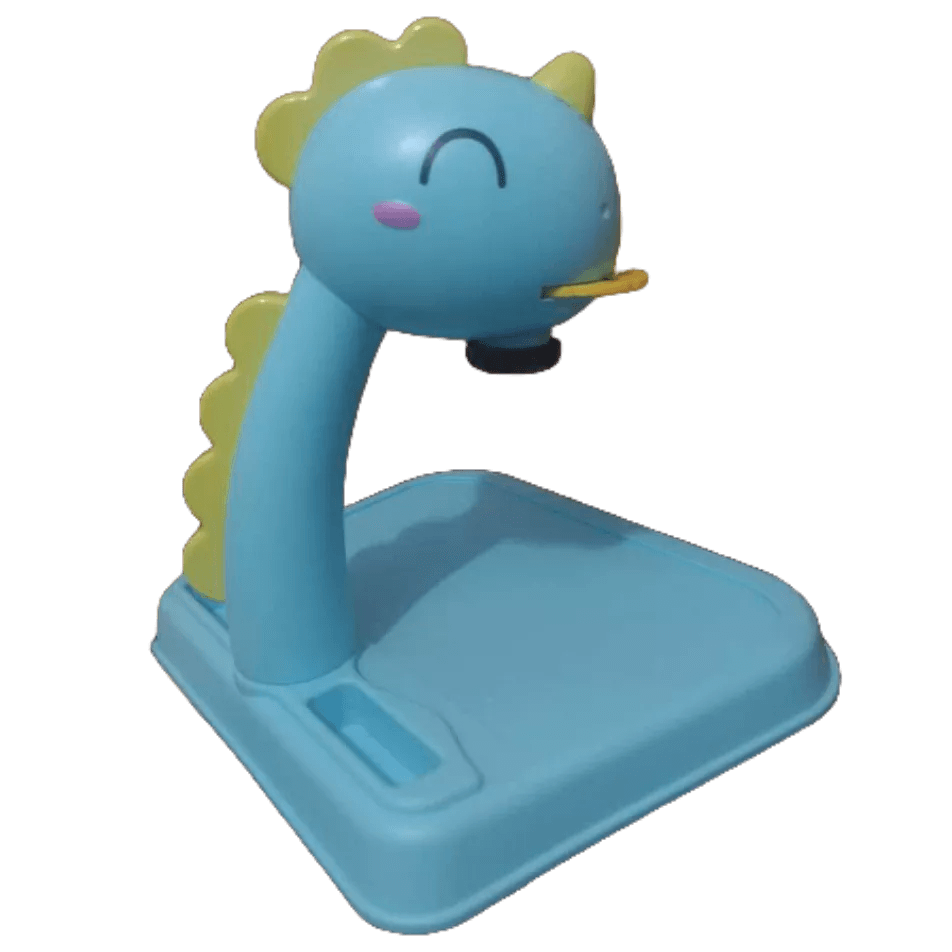 Projetor de mesa desenho educativo varias imagens educação dinossauro azul luz e som musical funcionando SEM PILHAS